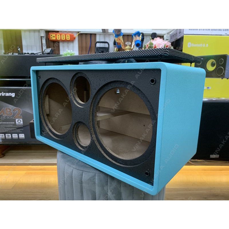 Vỏ thùng loa kéo xách tay 2 tấc đôi K10, loại đẹp, chất lượng, màu ngẫu nhiên + kèm tay xách, KT:56X27X27CM