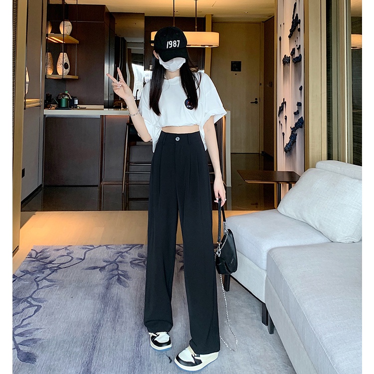 Quần âu dài ống suông màu xanh pastel, đen, nâu nhạt