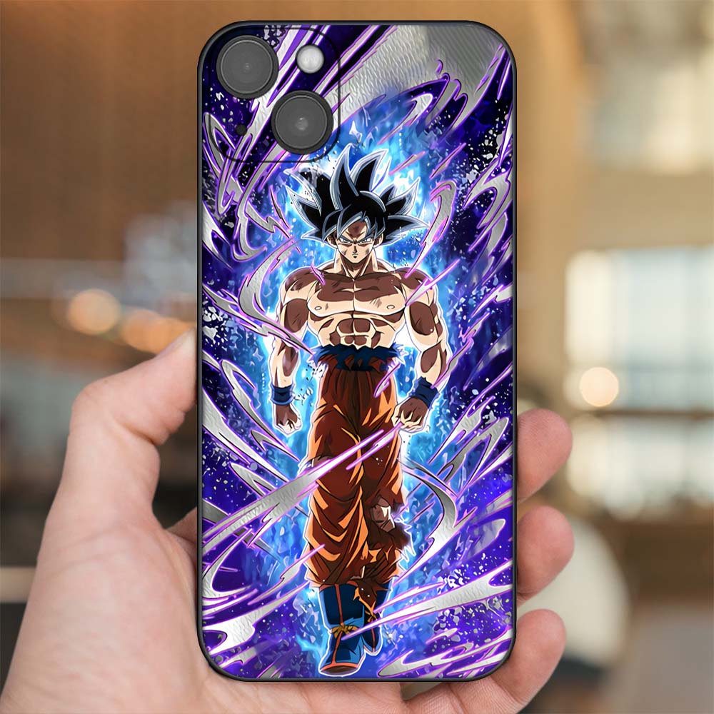 Ốp lưng iPhone 14 Plus dẻo đen cạnh vuông in hình Son Goku Dragon Ball Super Saiyan