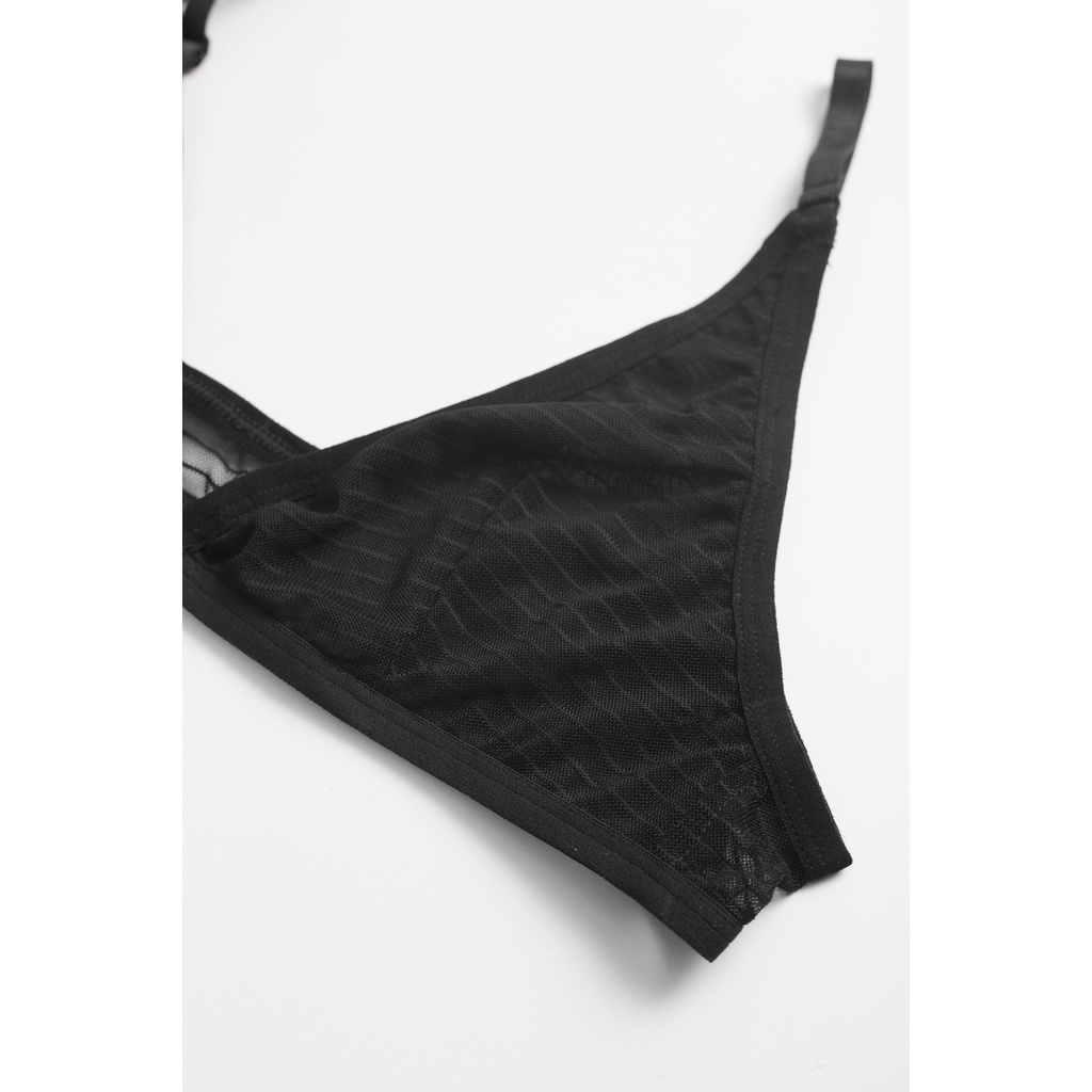 Áo lót Triangle lưới kẻ đen kèm đệm mỏng Lace.thelabel | BigBuy360 - bigbuy360.vn