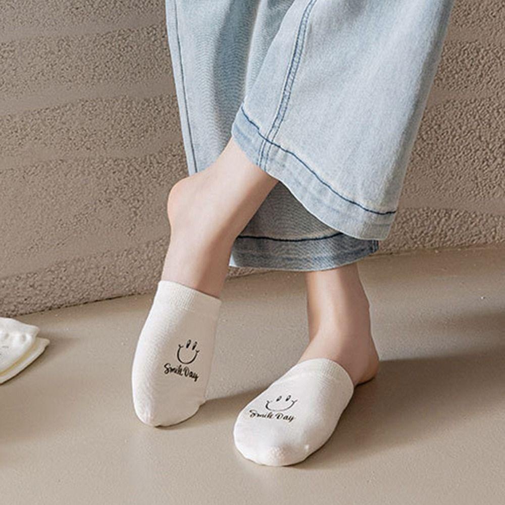 AROMA Vớ Mỏng Miệng Nông In Họa Tiết Hoạt Hình Dễ Thương Thời Trang Mùa Hè Cho Nữ