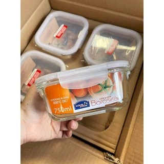 Hộp thủy tinh Lock&Lock hình vuông chịu nhiệt 750ml.