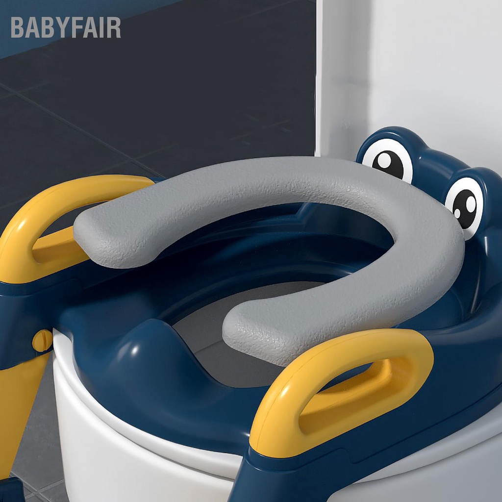 Babyfair. Thang bô vệ sinh kèm bệ lót thu nhỏ bồn cầu có tay vịn gấp gọn an toàn cho bé