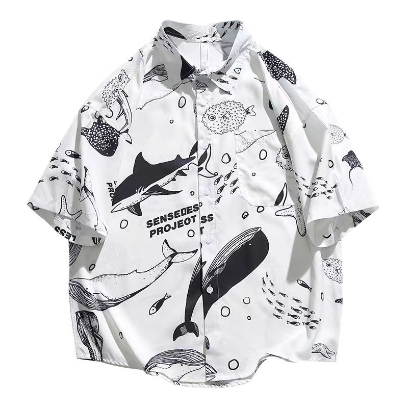 Áo Sơ Mi Ngắn Tay In Họa Tiết Thời Trang Mùa Hè Cho Nam Nữ