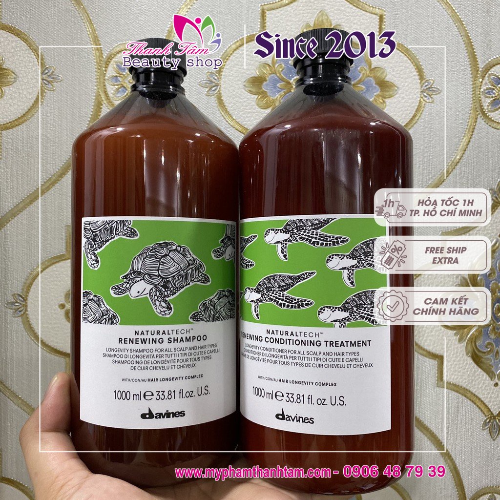 Dầu gội xả chăm sóc tóc trường thọ DAVINES RENEWING 1000mlx2
