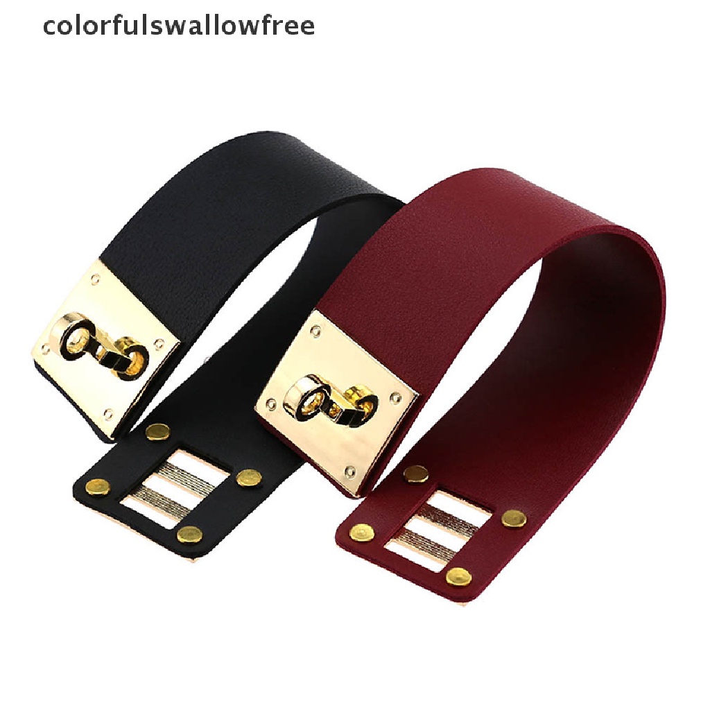 Vòng Tay Da Bản To Đính Nút Kim Loại Nhiều Màu Phong Cách Vintage ABC