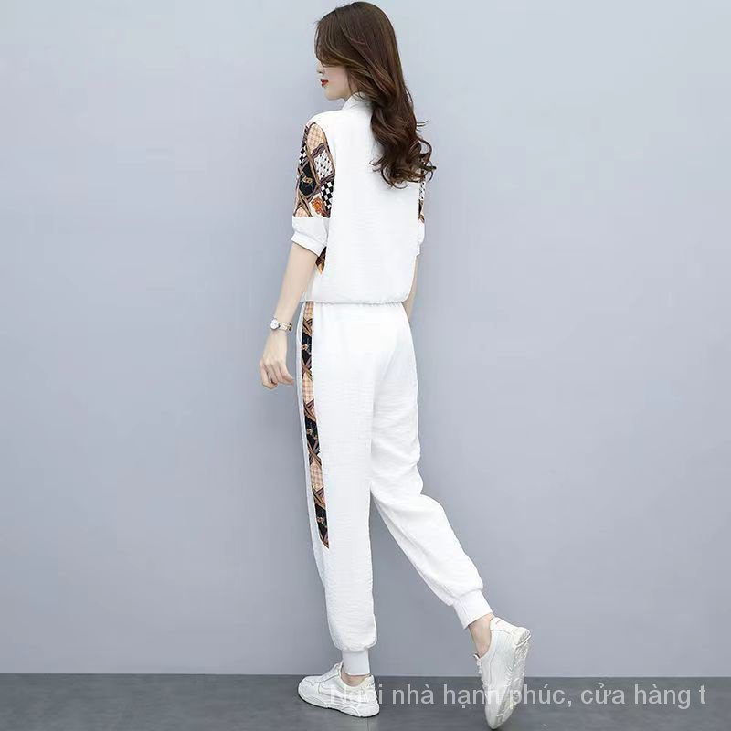 Bộ Đồ Thể Thao Hai Mảnh Áo Thun + Quần Dài Phong Cách Thời Trang Mùa Hè 2023 Mới