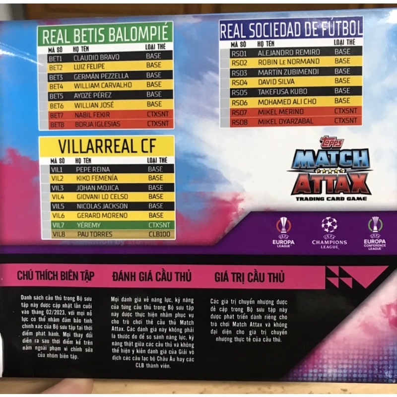 MỚI - BST Thẻ in Match Attax La Liga Santander 22/23 phiên bản Việt hoá