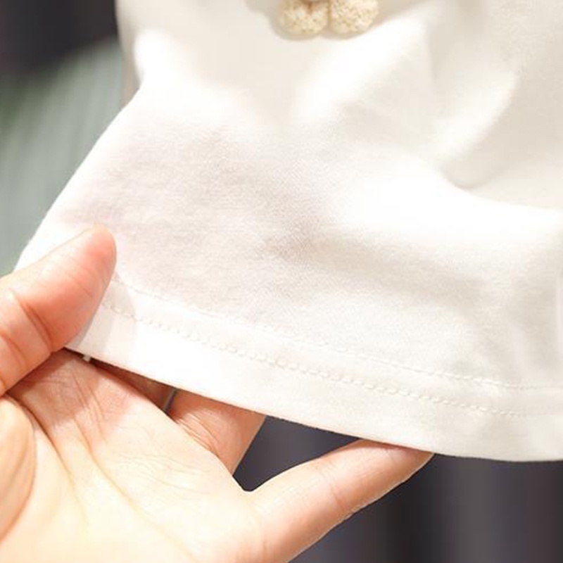 BABEPROUD Áo thun tay ngắn trang trí hoa thời trang mùa hè mới xinh xắn cho bé gái 1-6 tuổi