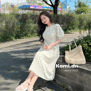 Váy hoa tay lỡ chất xốp 2 lớp