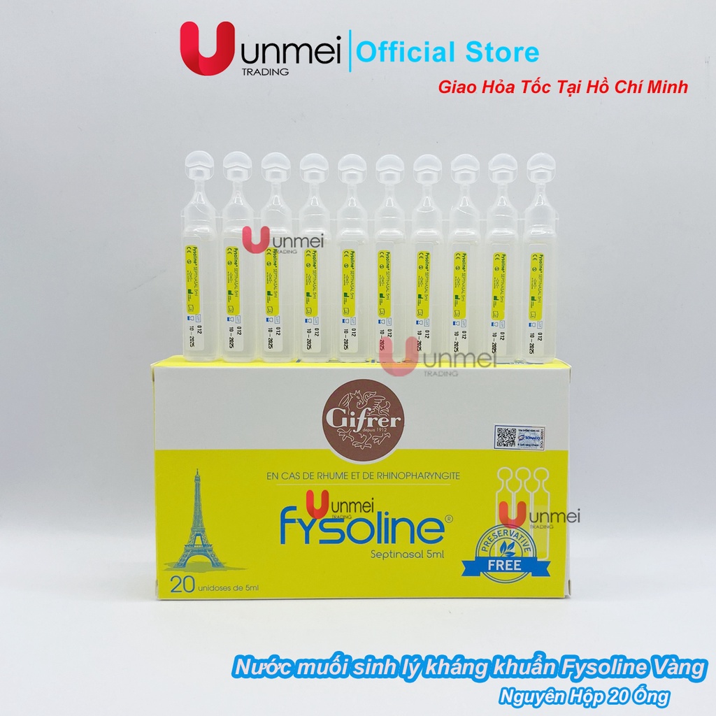 [Giao Hỏa Tốc HCM] Fysoline Vàng - Nước muối sinh lý Fysoline Pháp hỗ trợ nghẹt mũi, sổ mũi - Vàng