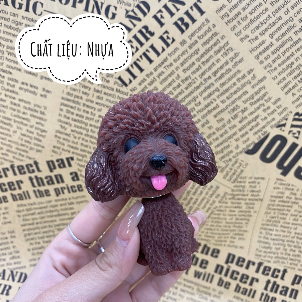 Mô hình chú chó đầu lắc lư đáng yêu dùng trang trí tablo xe hơi. Chú cún đặt tablo xe hơi