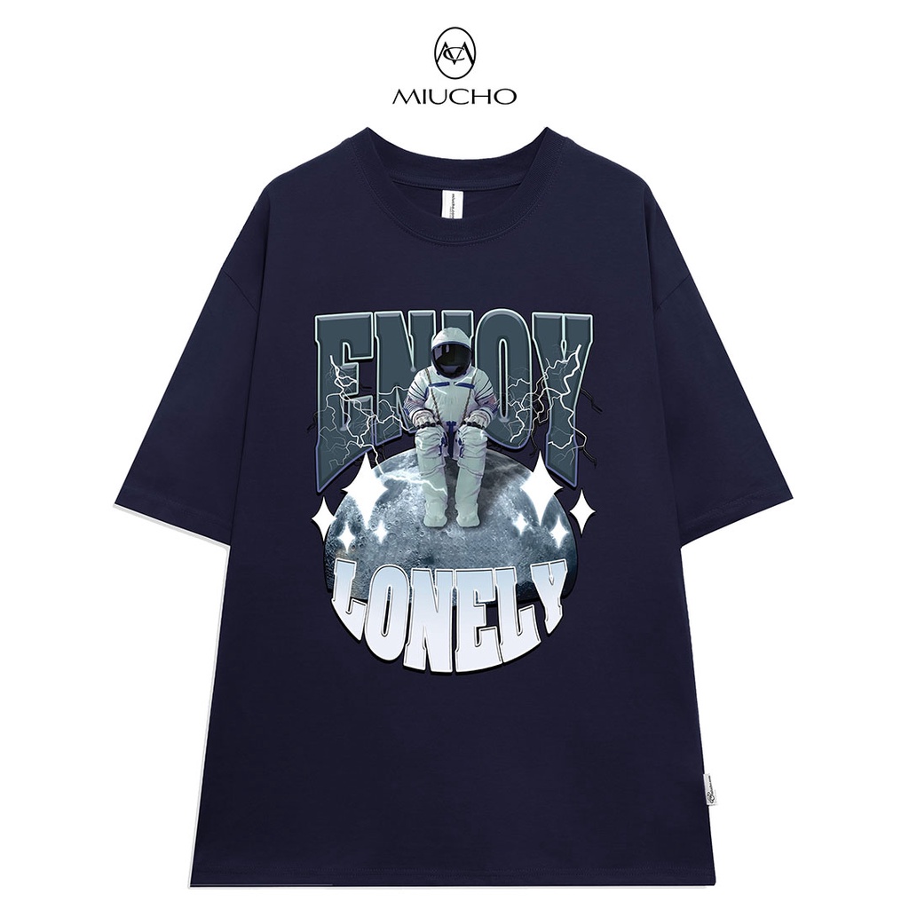 Áo thun nam tay lỡ Miucho MT051 from rộng đẹp cổ tròn chất vải cotton cao cấp co giãn mềm mại in graphic