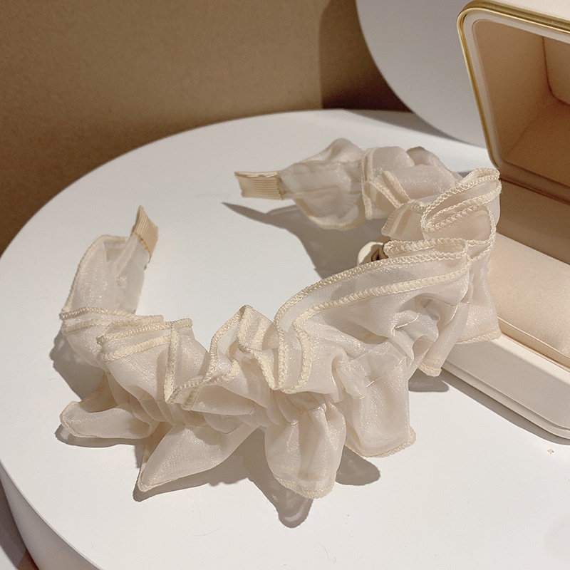 [Magpie] Băng Đô Nơ Cài Tóc Rửa Mặt Bằng satin Bản Rộng Màu Đỏ Phong Cách retro Hàn Quốc