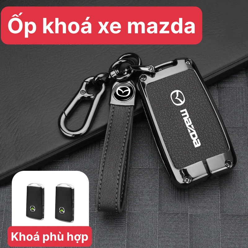 Ốp Khóa Mazda 3 All New, CX-8, CX-30 2020-2022 Hợp Kim Và Da Cao Cấp