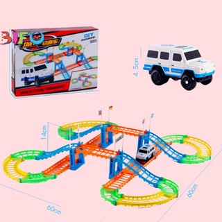 Bộ đồ chơi lắp ghép đường ray 2 tầng cho bé