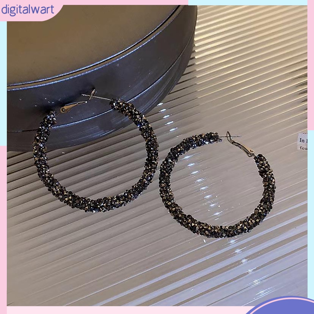 1 Đôi Bông Tai Đính Đá Lấp Lánh Thời Trang Dành Cho Nữ