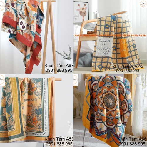 HOT🔴TH Khăn tắm xô Cotton Sợi Tre Organic siêu mềm