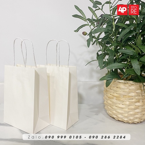 01 TÚI KRAFT TRẮNG 15X20X8CM  - HỎA TỐC