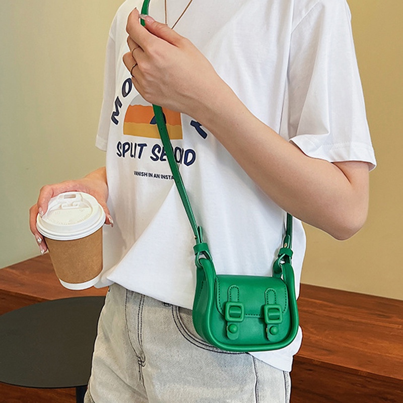 Túi Đeo Chéo Hình Vuông Nhỏ Màu Tương Phản Thời Trang Pháp Cho Nữ