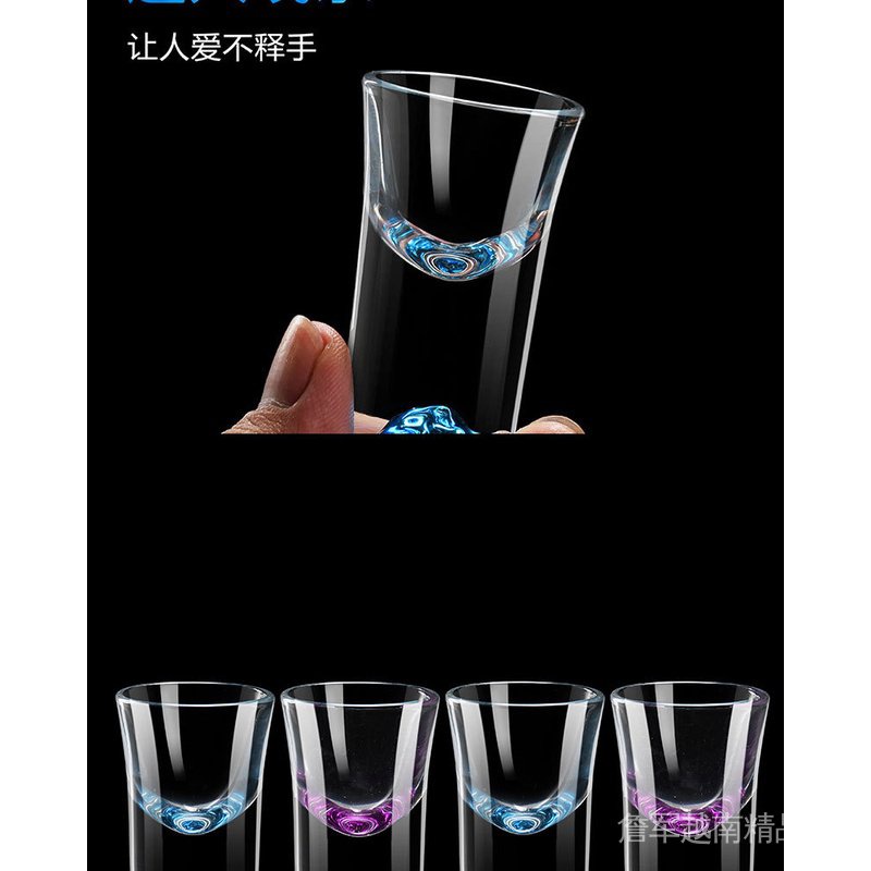 B...Jinshan Bộ Ly Thủy Tinh Uống Rượu Mini Hình Viên Đạn Màu Trắng Phong Cách Trung Hoa