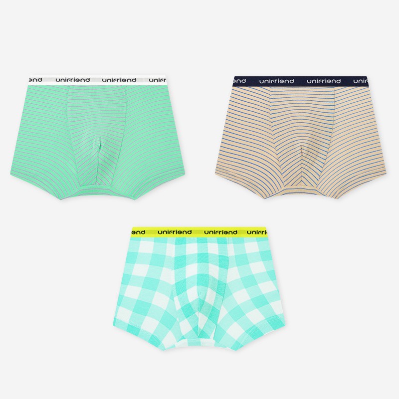 Set 3 quần chip đùi cotton spandex cho bé gái và bé trai Unifriend Hàn Quốc, Size 11-35kg
