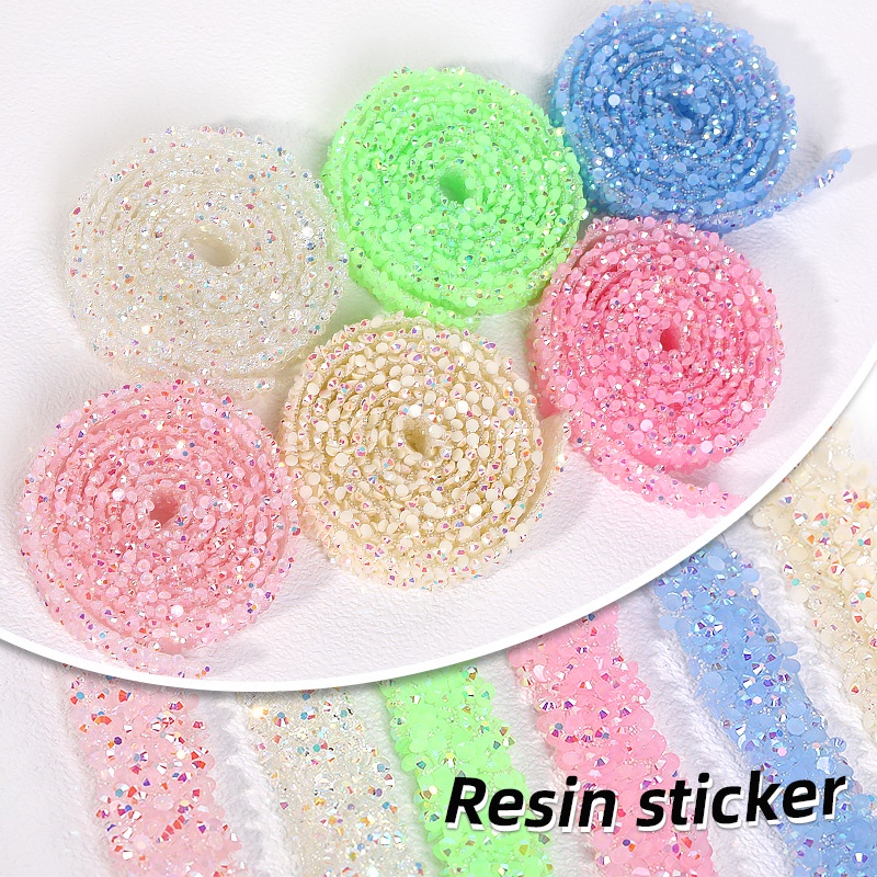 Miếng Dán Resin Pha Lê Tự Dính Dễ Xé Dùng Làm Trang Sức Thủ Công