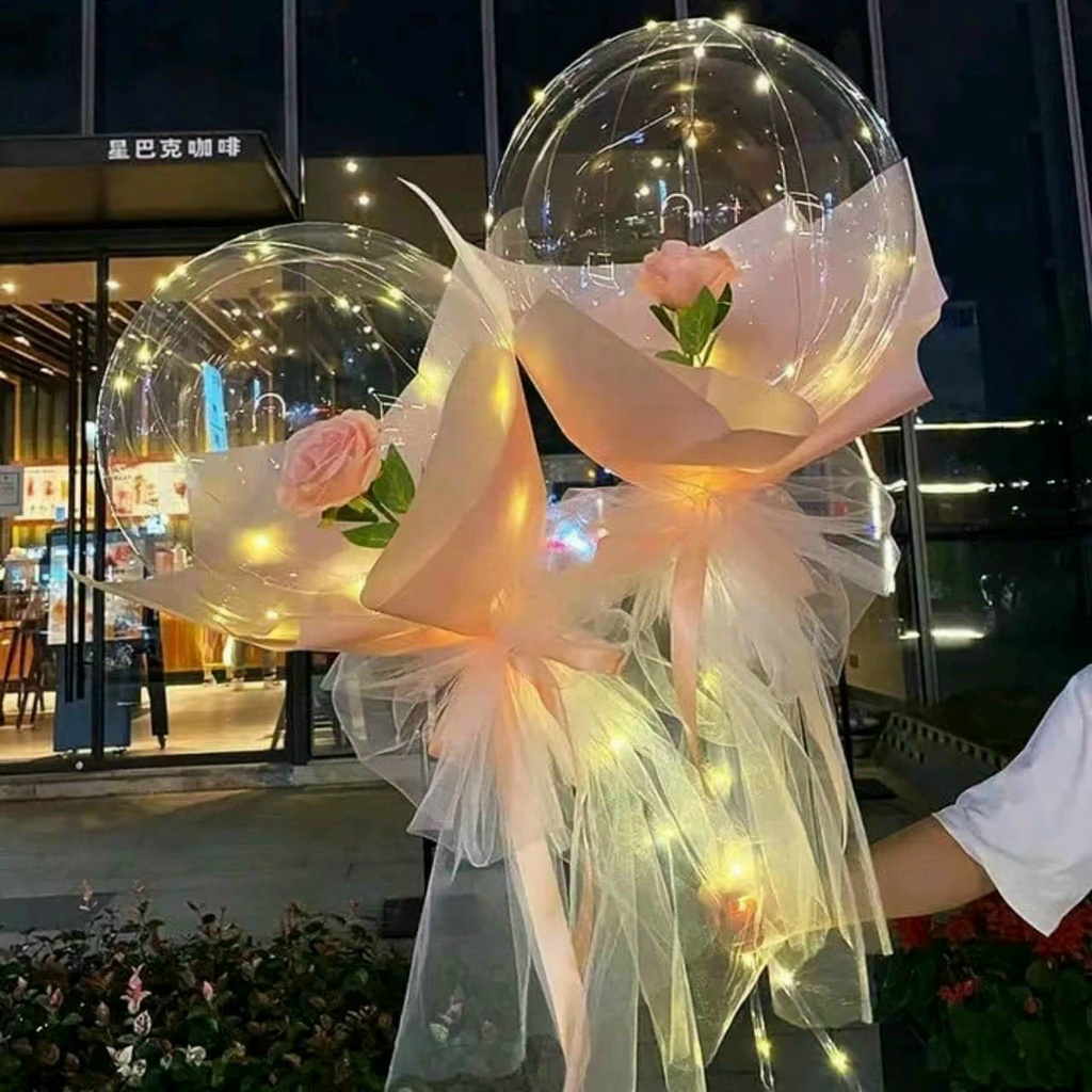 Bóng hoa hồng đèn led phát sáng hot hít quà tặng Valentime, 8/3, 20/10..