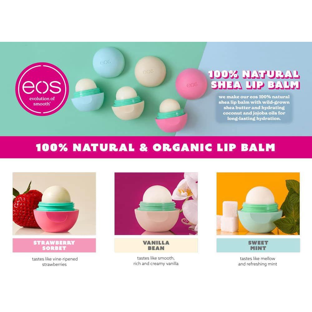 Mẫu mới Son trứng dưỡng môi Eos natural shea smooth lip balm