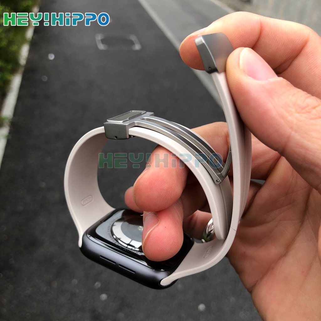 Dây Đeo silicone Khóa Nam Châm Cho iwatch ultra 49mm 8 7 se 6 5 4 3 45mm 41mm 40mm 44mm 42mm 38mm