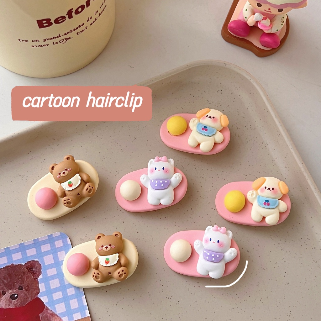 Kẹp Tóc Hình Gấu / Mèo Dễ Thương Thời Trang Cho Nữ