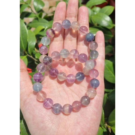 Vòng fluorite màu kẹo 7.5-10mm