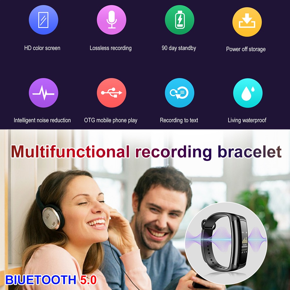 Đồng Hồ Bluetooth Kỹ Thuật Số 8GB 16GB 32GB Ghi Âm Giọng Nói