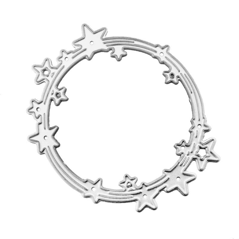 Khuôn Cắt Giấy Kim Loại Hình Ngôi Sao / Hình Tròn Xinh Xắn Thẻ