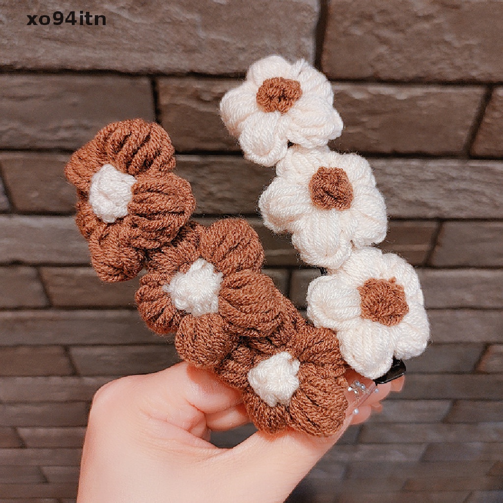 Kẹp Tóc Bện Dây Đính Hoa Hai Lớp Thời Trang Cho Nữ