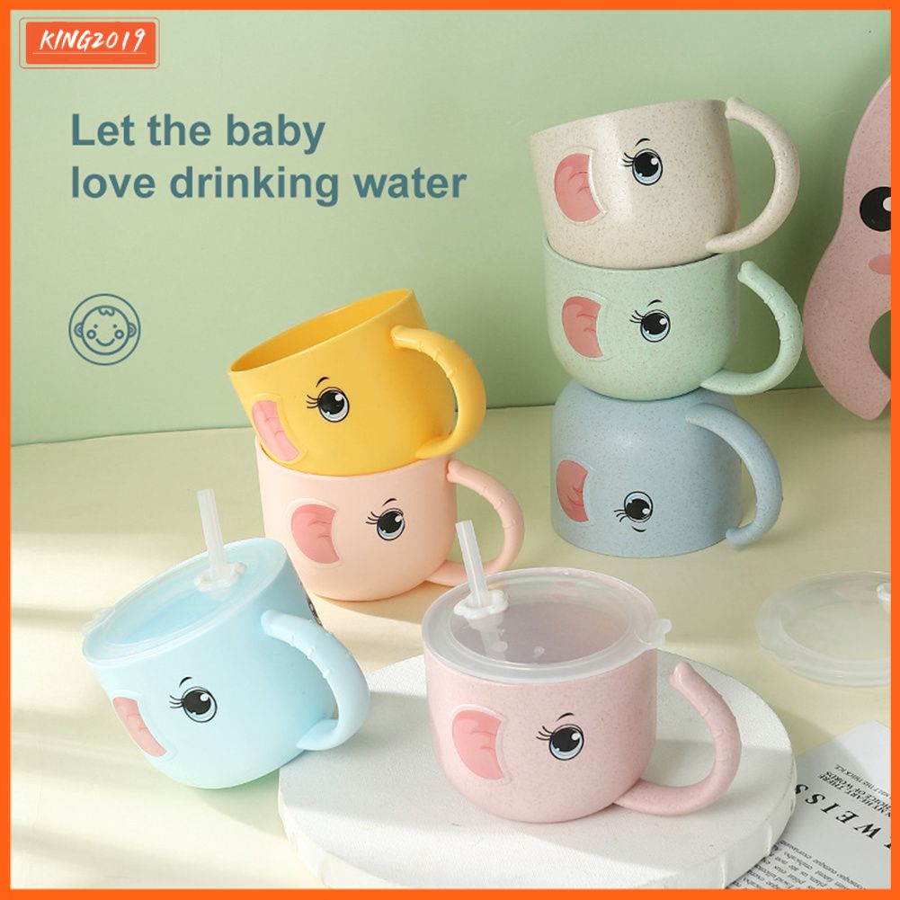 Cốc Uống Nước Cho Bé Ăn 250Ml Bình Tập Uống Cho Trẻ Sơ Sinh Cốc Có Ống Hút Chống Rò Rỉ Nóng Bộ Đồ Ăn Bình Nước Cho Trẻ Mới Biết Đi