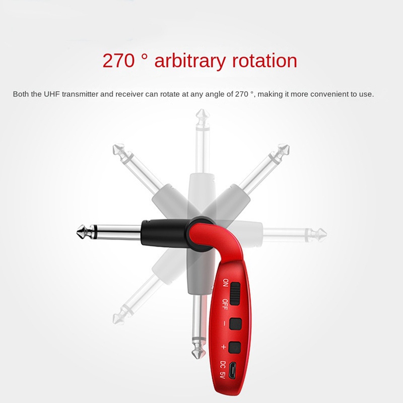 Thiết Bị Truyền Nhận Tín Hiệu Đàn Guitar Điện Không Dây Cổng Sạc USB Màn Hình LED UHF