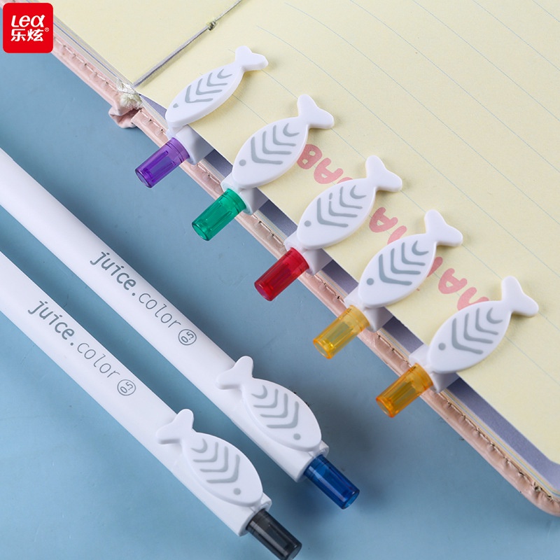 Set 8 Bút Mực Gel Ngòi 0.5mm 0.5mm Màu Nước Trái Cây Đỏ Xanh Dương Đen Cam Vàng Cho Học