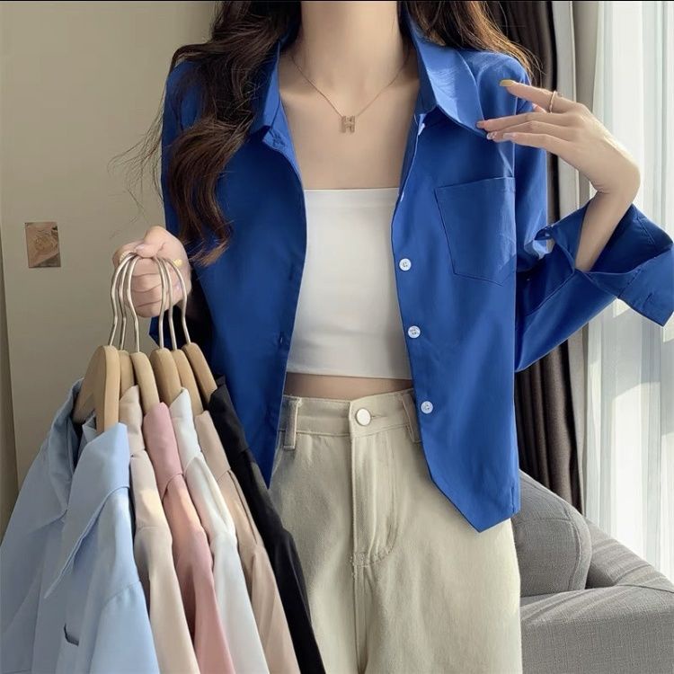 Áo Sơ Mi Dáng Rộng Thời Trang Xuân Thu Phong Cách Retro Dành Cho Nữ