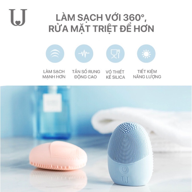 Máy rửa mặt Mini massage Xiaomi Youpin Jordan & Judy NV0001 Cao Cấp Rung Sóng Siêu Âm - Rửa Sạch Sâu Da Mặt