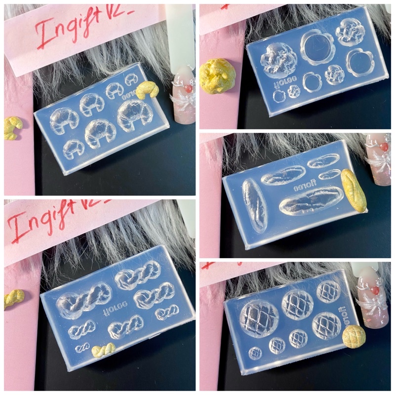 Khuôn silicon làm bánh mì mini, mô hình thức ăn minifood dollhouse silicon mold