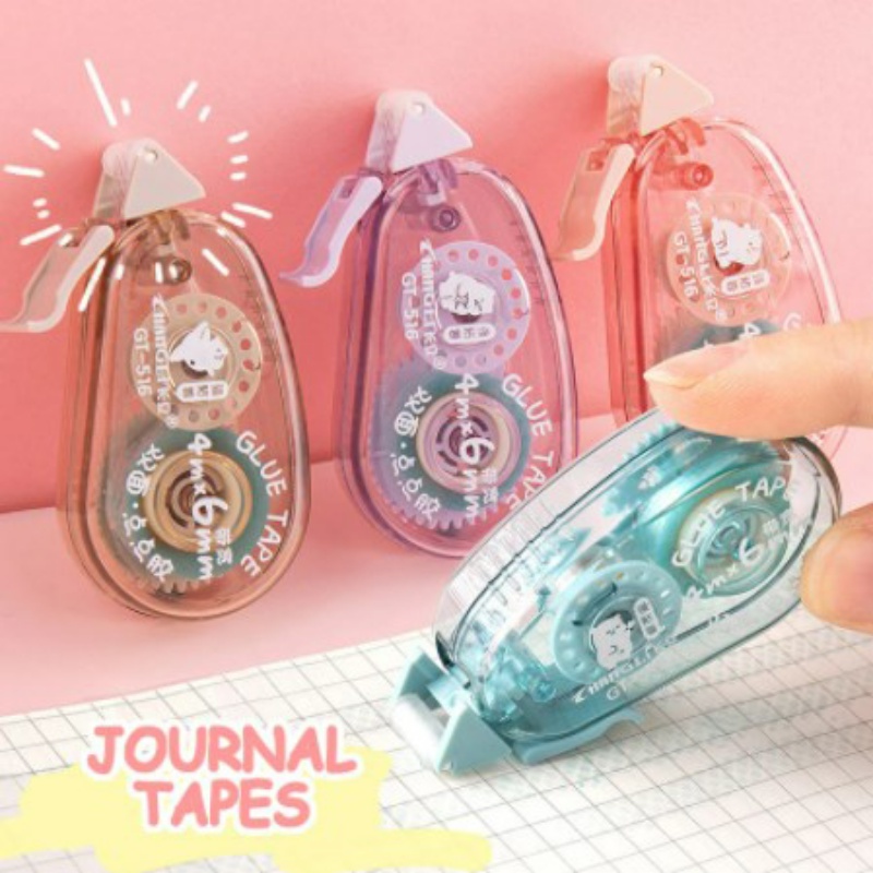 Cuộn Băng Keo Hai Mặt 4 / 6 / 8M Họa Tiết Nghệ Thuật Dùng Trang Trí Sổ Tay / Văn Phòng / Trường Học