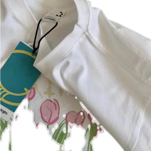 Áo thun COZOKC ngắn tay dáng rộng in hình hoa tulip thời trang