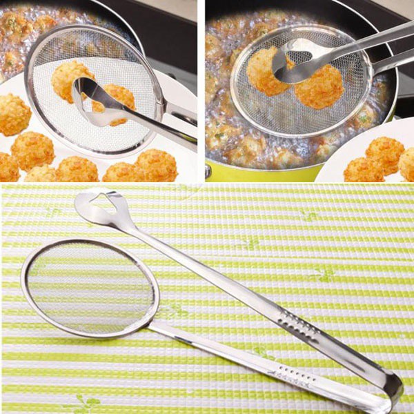Dụng Cụ Gắp Chiên 2in1,Vợt  gắp đồ chiên có lưới lọc dầu đa năng.