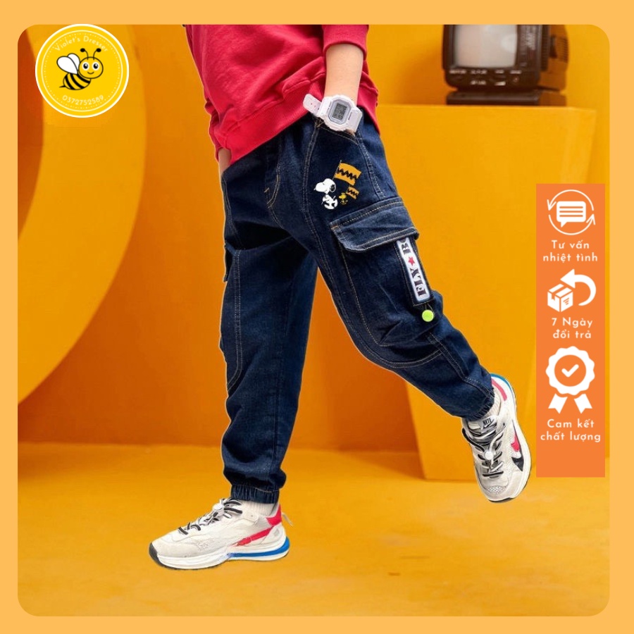 Quần Jean Cao Cấp Dáng Túi Hộp Cho Bé Trai Từ 30-53kg