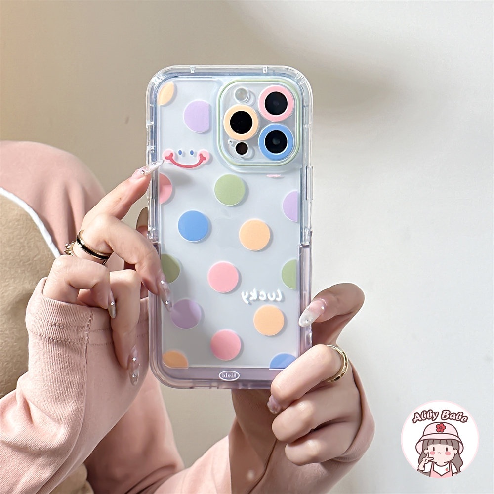 Ốp Điện Thoại TPU Mềm Chống Sốc Họa Tiết Chấm Bi / Mặt Cười Nhiều Màu Sắc Cho Iphone 13 12 11 Pro Max XR 8 7 Plus