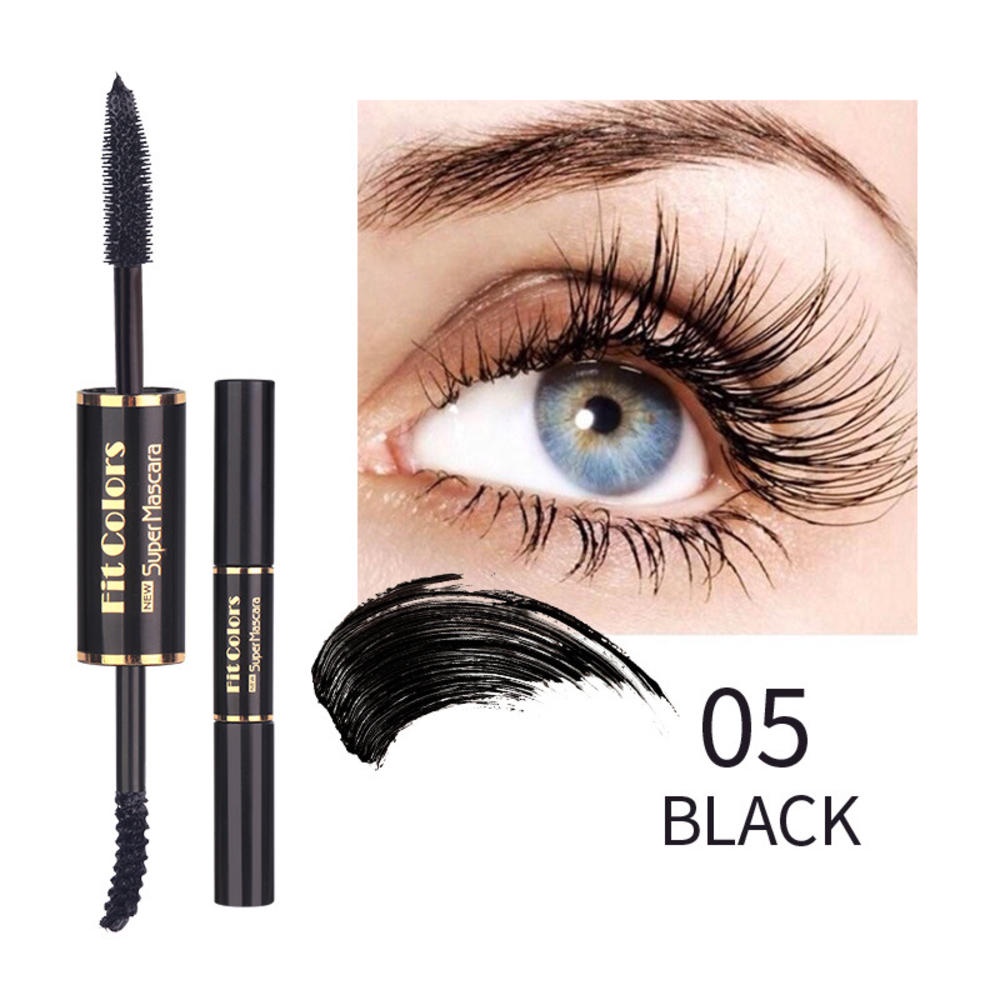Mascara Hai Đầu 5 Màu Sắc Tùy Chọn Chống Thấm Nước Nhanh Khô Uốn Cong Làm Dài Lông Mi Trang Điểm Màu Xanh Dương Tím