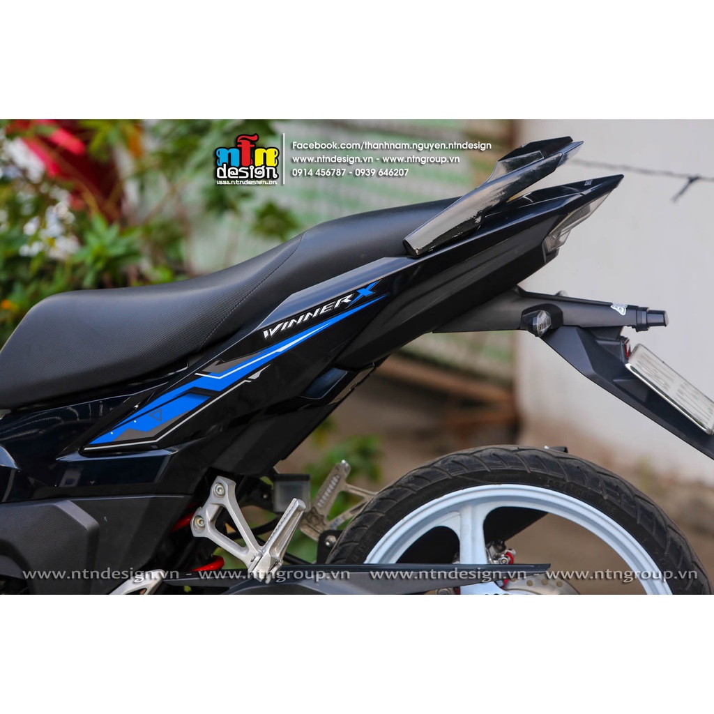 Tem rời xanh xám cho Winner V3 đen - tem đơn giản - kông bay màu