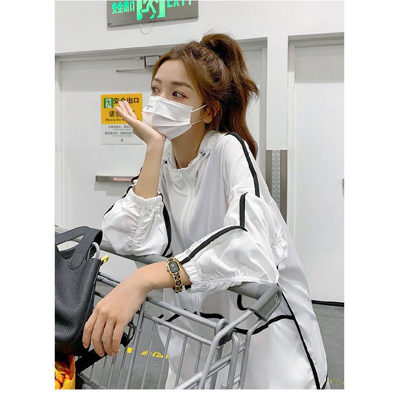 Áo Khoác Cardigan Mỏng Có Mũ Trùm Chống Tia Cực Tím Phong Cách Mới 2022 Cho Nữ