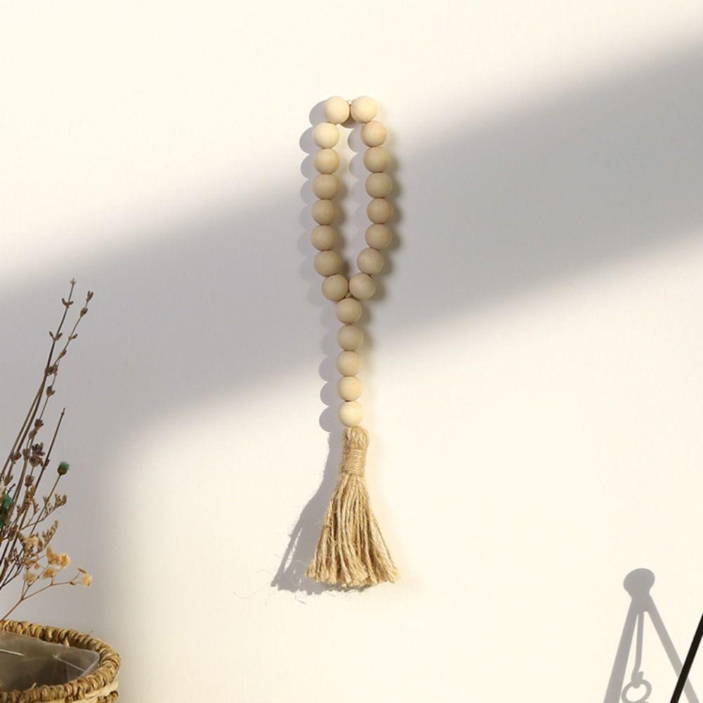 Vòng Hoa Hạt Gỗ Thân Thiện Với Môi Trường Treo Tường Trang Trí Phong Cách Boho